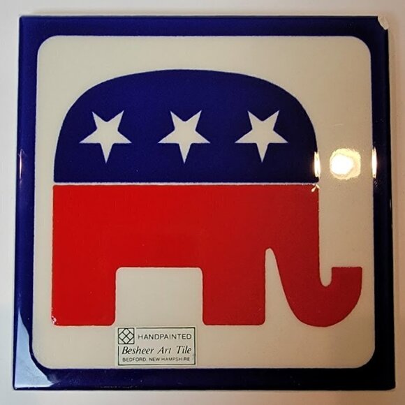 REPUBLICAN ELEPHANT TILE - BESHEER ART TILE - Choose your side, Show your Pride - Picture 2 of 5